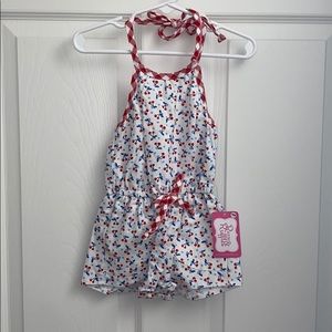 NWT Cherry print short romper